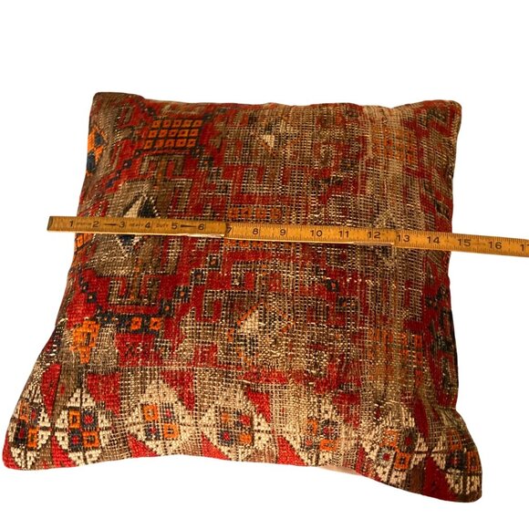 Vintage Moroccan Style Kilim Cushion Throw Pillow Bohemian Modern Down Filled - Picture 4 of 4